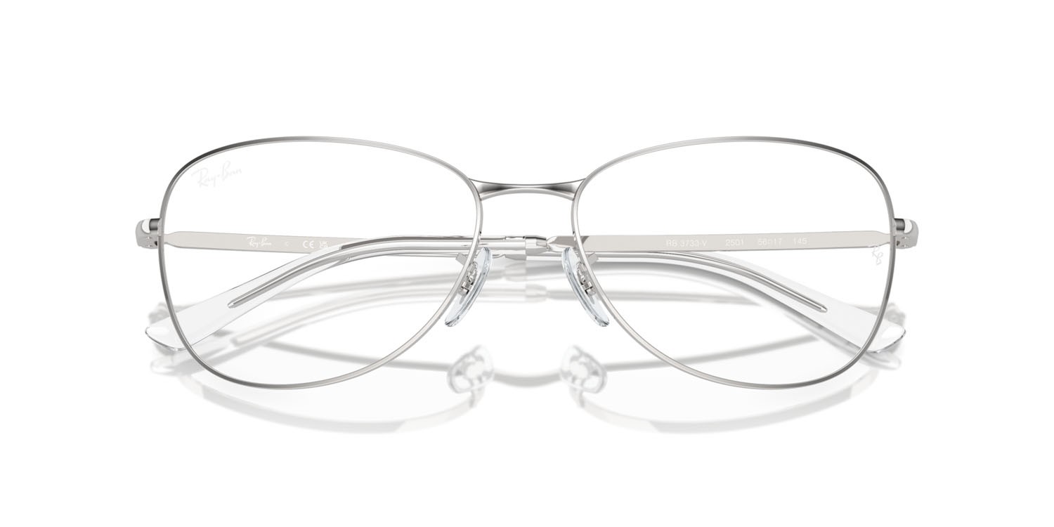 Occhiali da vista Ray-Ban RX 3733V (2501) - RB 3733V 2501 colore argento forma aviator lenti trasparente