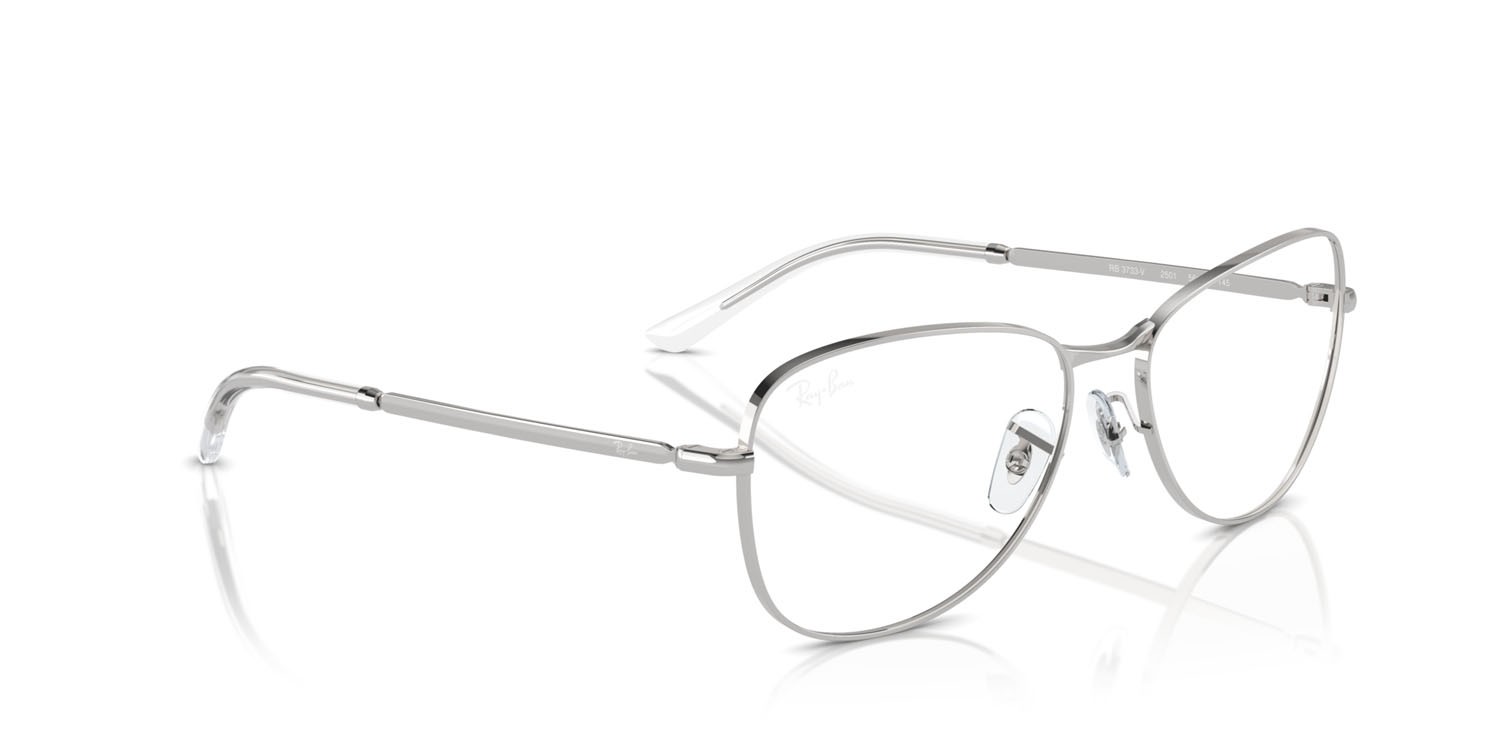 Occhiali da vista Ray-Ban RX 3733V (2501) - RB 3733V 2501 colore argento forma aviator lenti trasparente