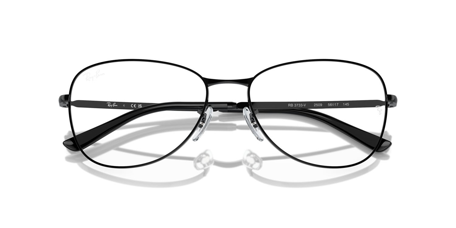Occhiali da vista Ray-Ban RX 3733V (2509) - RB 3733V 2509 colore nero forma aviator lenti trasparente