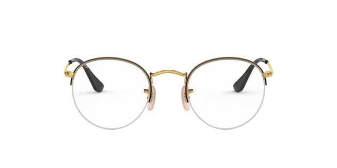 Occhiali da vista Ray-Ban Round Gaze RX 3947V (2946) - RB 3947V 2946 colore gold on top black forma pantos lenti demo lens