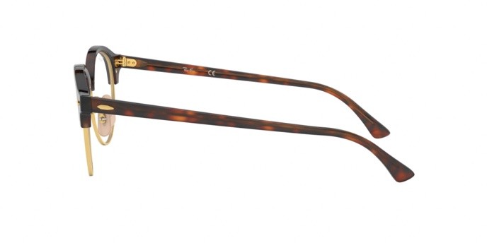 Eyeglasses Ray-Ban Clubround Marble RX 4246V (2372) - RB 4246V 2372 color red havana shape pantos lenses demo lens