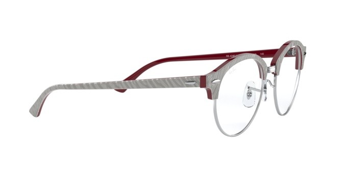 Brillen Ray-Ban Clubround Marble RX 4246V (8050) - RB 4246V 8050 farbe top wrinkled grey on brodeaux form rund gläser demo lens