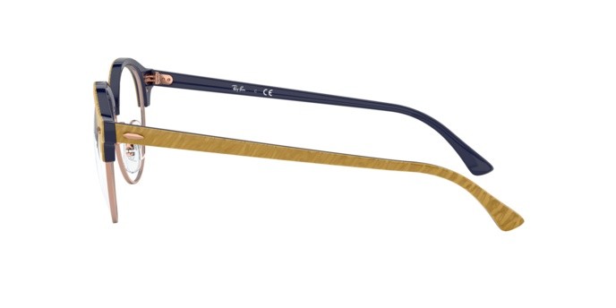Brillen Ray-Ban Clubround Marble RX 4246V (8051) - RB 4246V 8051 farbe top wrinkled beige on blue form rund gläser demo lens