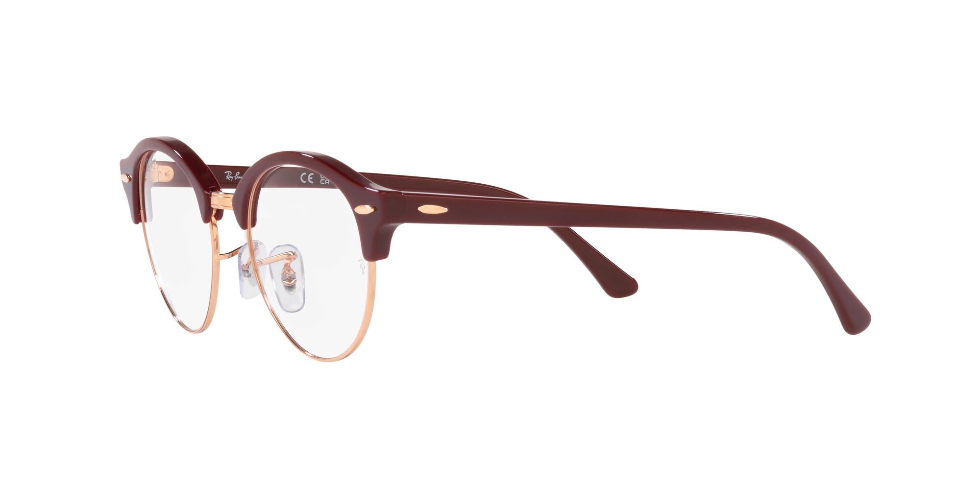 Brillen Ray-Ban Clubround RX 4246V (8230) - RB 4246V 8230 farbe bordeaux form rund gläser lente demo