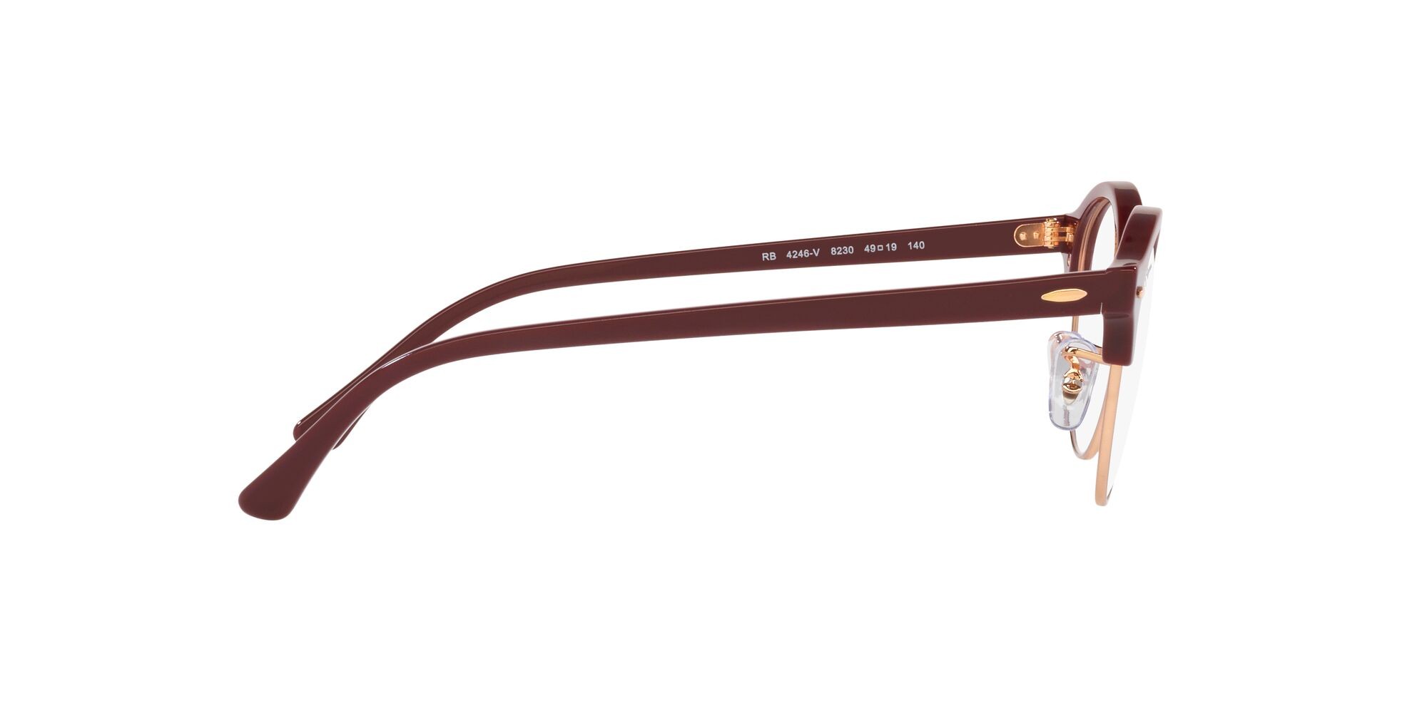 Brillen Ray-Ban Clubround RX 4246V (8230) - RB 4246V 8230 farbe bordeaux form rund gläser lente demo