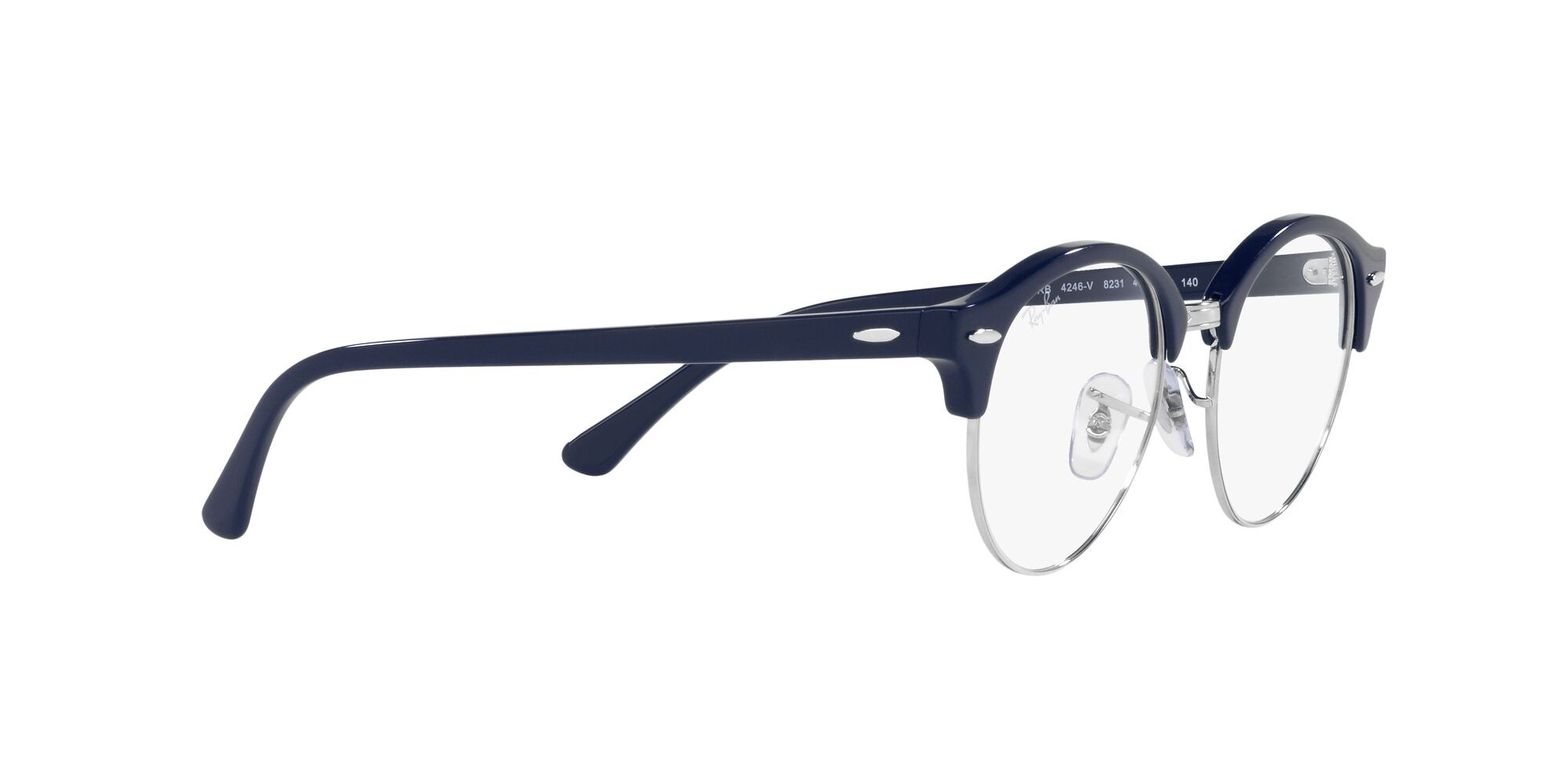 Brillen Ray-Ban Clubround RX 4246V (8231) - RB 4246V 8231 farbe blu form rund gläser lente demo