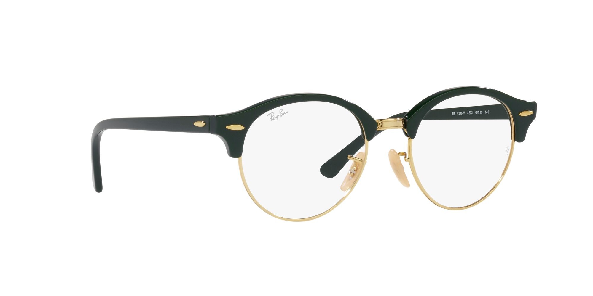 Brillen Ray-Ban Clubround RX 4246V (8233) - RB 4246V 8233 farbe verde form rund gläser lente demo