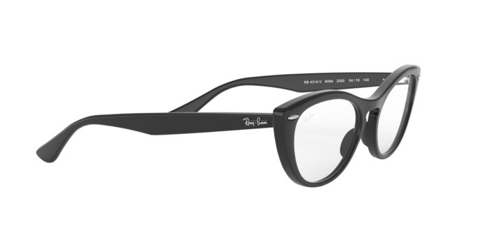 Brillen Ray-Ban Nina RX 4314V (2000) - RB 4314V 2000 farbe black form cat-eye gläser demo lens