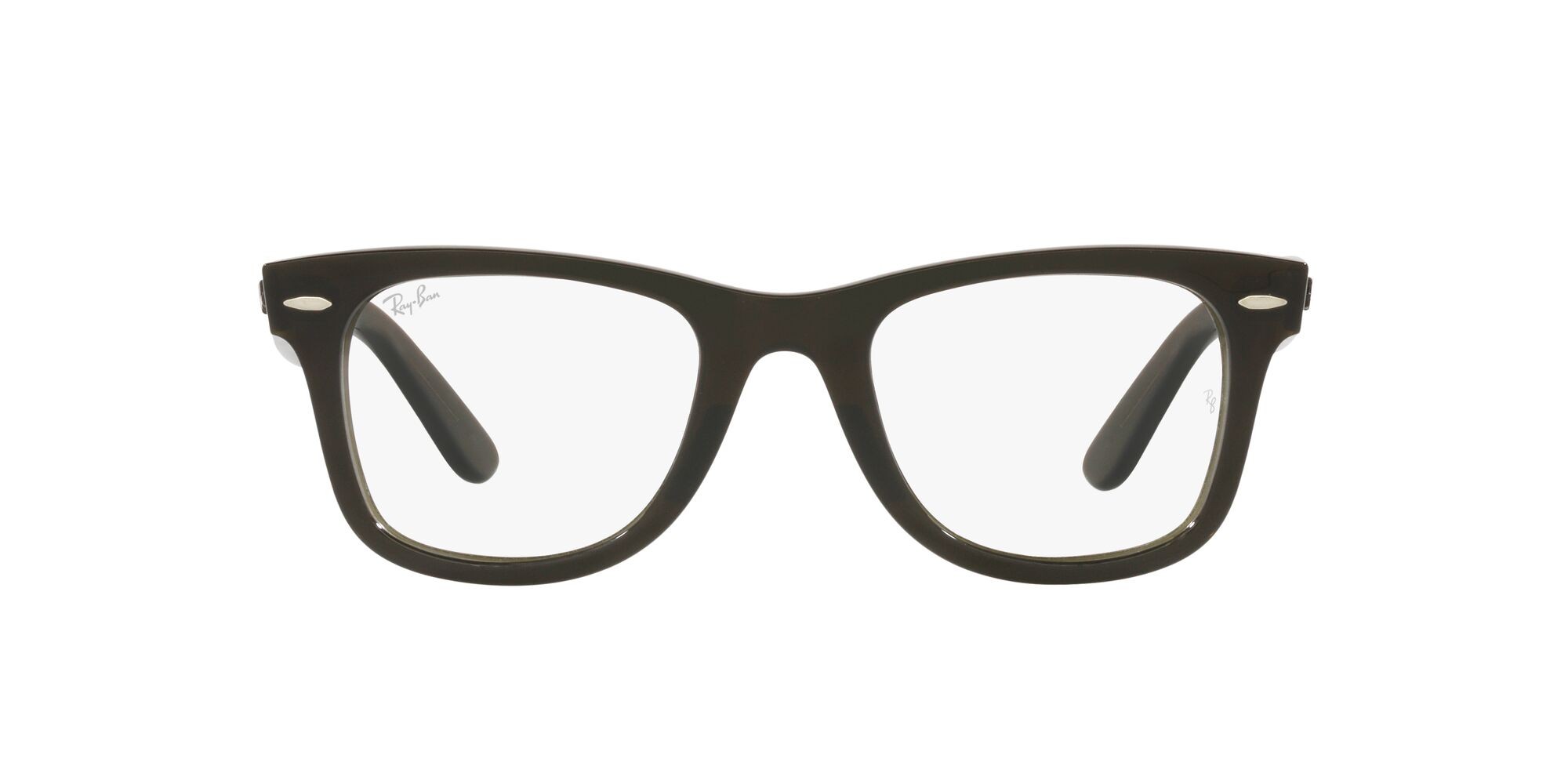 Brillen Ray-Ban Wayfarer Ease RX 4340V (8224) - RB 4340V 8224 farbe verde oliva trasparente form quadratisch gläser lente demo
