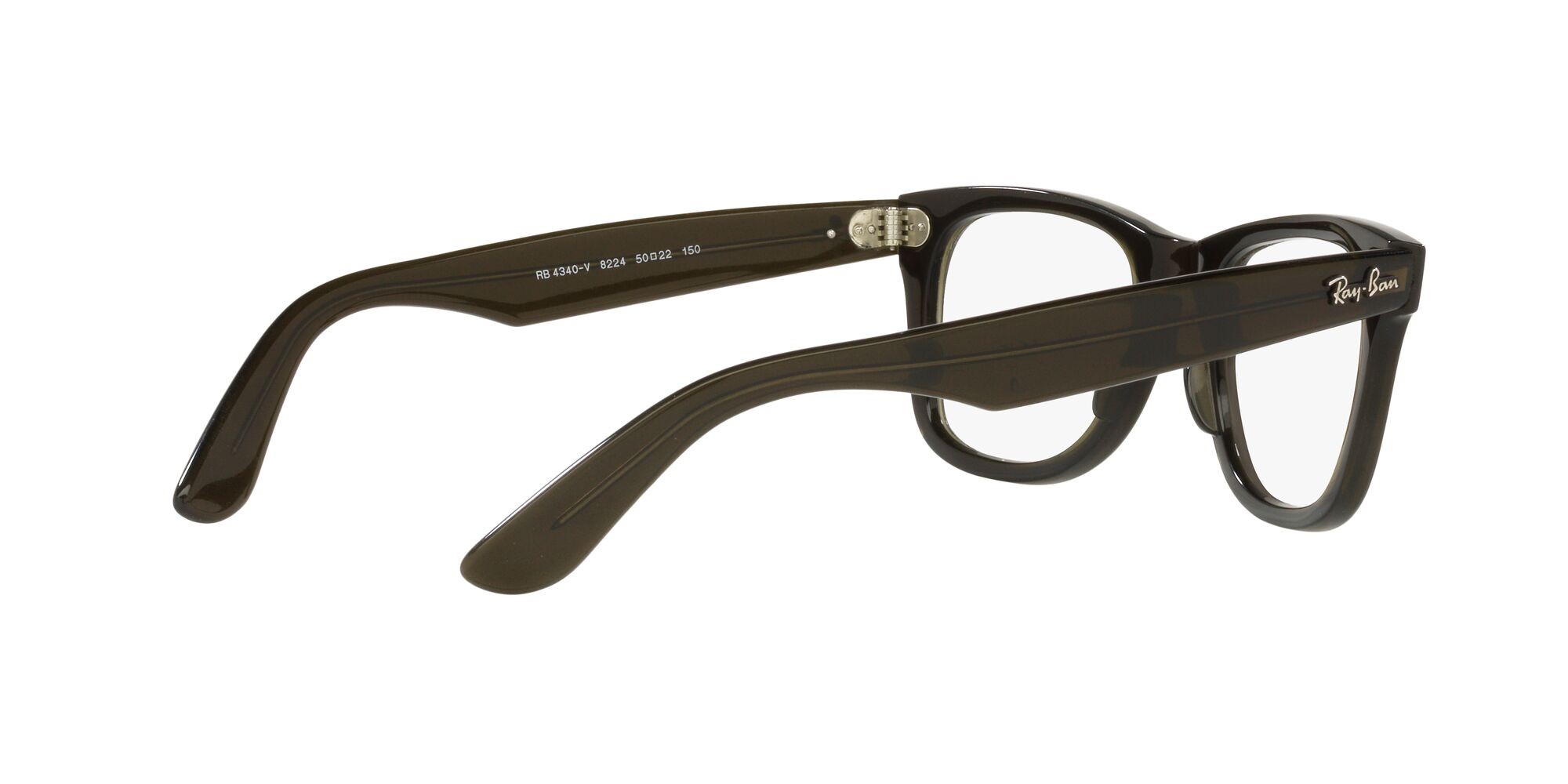 Brillen Ray-Ban Wayfarer Ease RX 4340V (8224) - RB 4340V 8224 farbe verde oliva trasparente form quadratisch gläser lente demo