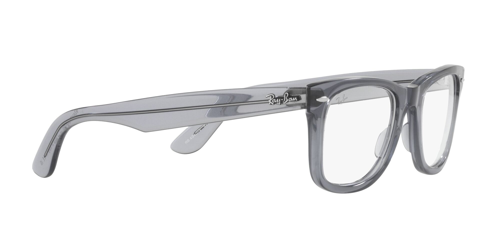 Occhiali da vista Ray-Ban Wayfarer Ease RX 4340V (8225) - RB 4340V 8225 colore grigio trasparente forma quadrato lenti lente demo