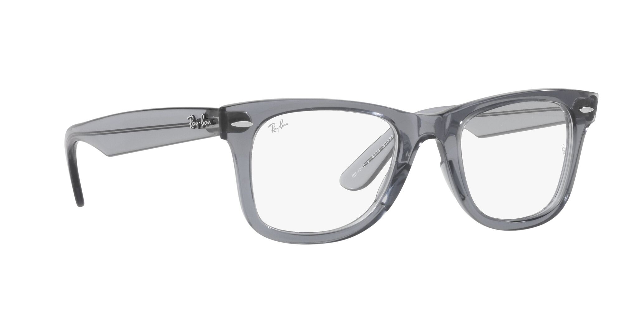 Occhiali da vista Ray-Ban Wayfarer Ease RX 4340V (8225) - RB 4340V 8225 colore grigio trasparente forma quadrato lenti lente demo