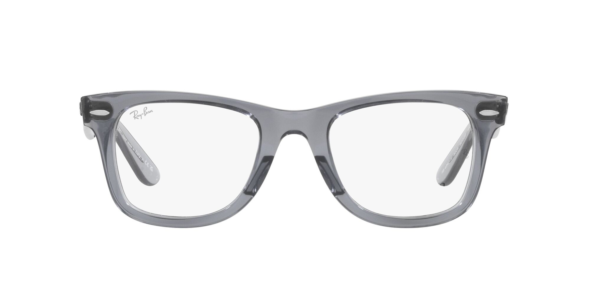 Occhiali da vista Ray-Ban Wayfarer Ease RX 4340V (8225) - RB 4340V 8225 colore grigio trasparente forma quadrato lenti lente demo