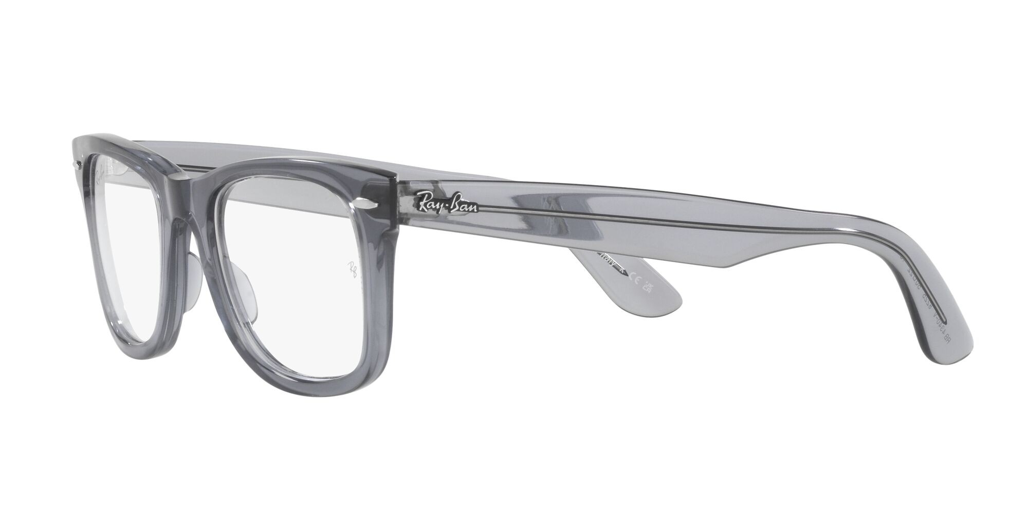 Occhiali da vista Ray-Ban Wayfarer Ease RX 4340V (8225) - RB 4340V 8225 colore grigio trasparente forma quadrato lenti lente demo