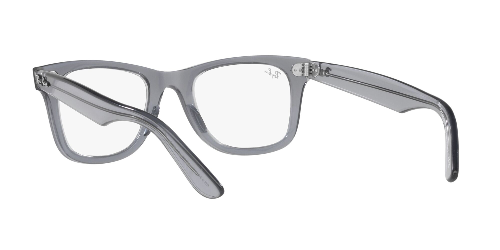 Occhiali da vista Ray-Ban Wayfarer Ease RX 4340V (8225) - RB 4340V 8225 colore grigio trasparente forma quadrato lenti lente demo