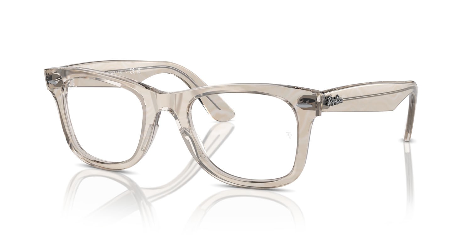 Brillen Ray-Ban Wayfarer Ease Change RX 4340V (8291) - RB 4340V 8291 farbe photo waves grey form quadratisch gläser trasparente