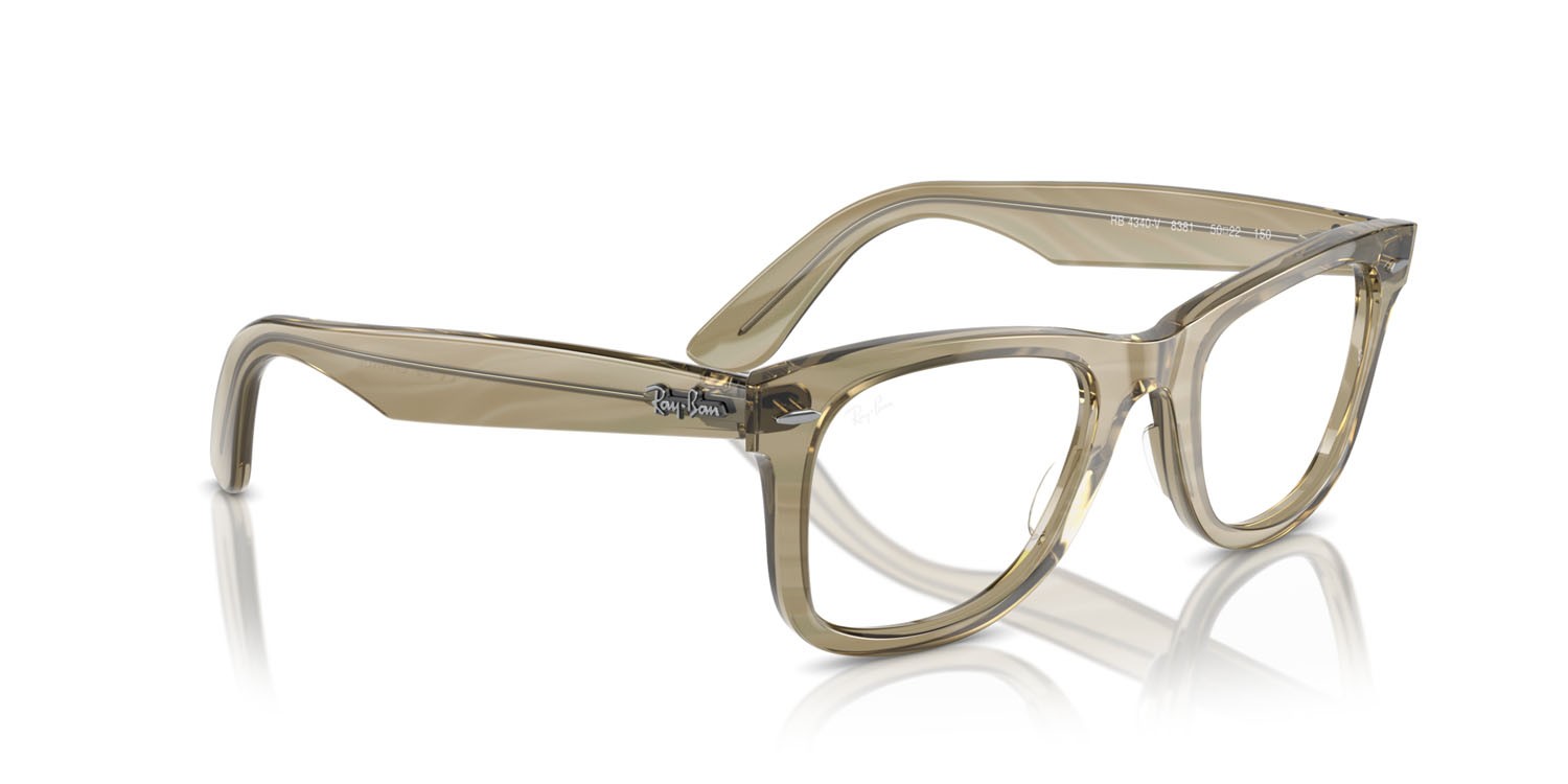Occhiali da vista Ray-Ban Wayfarer Ease Change RX 4340V (8381) - RB 4340V 8381 colore photo striped grey forma quadrato lenti trasparente
