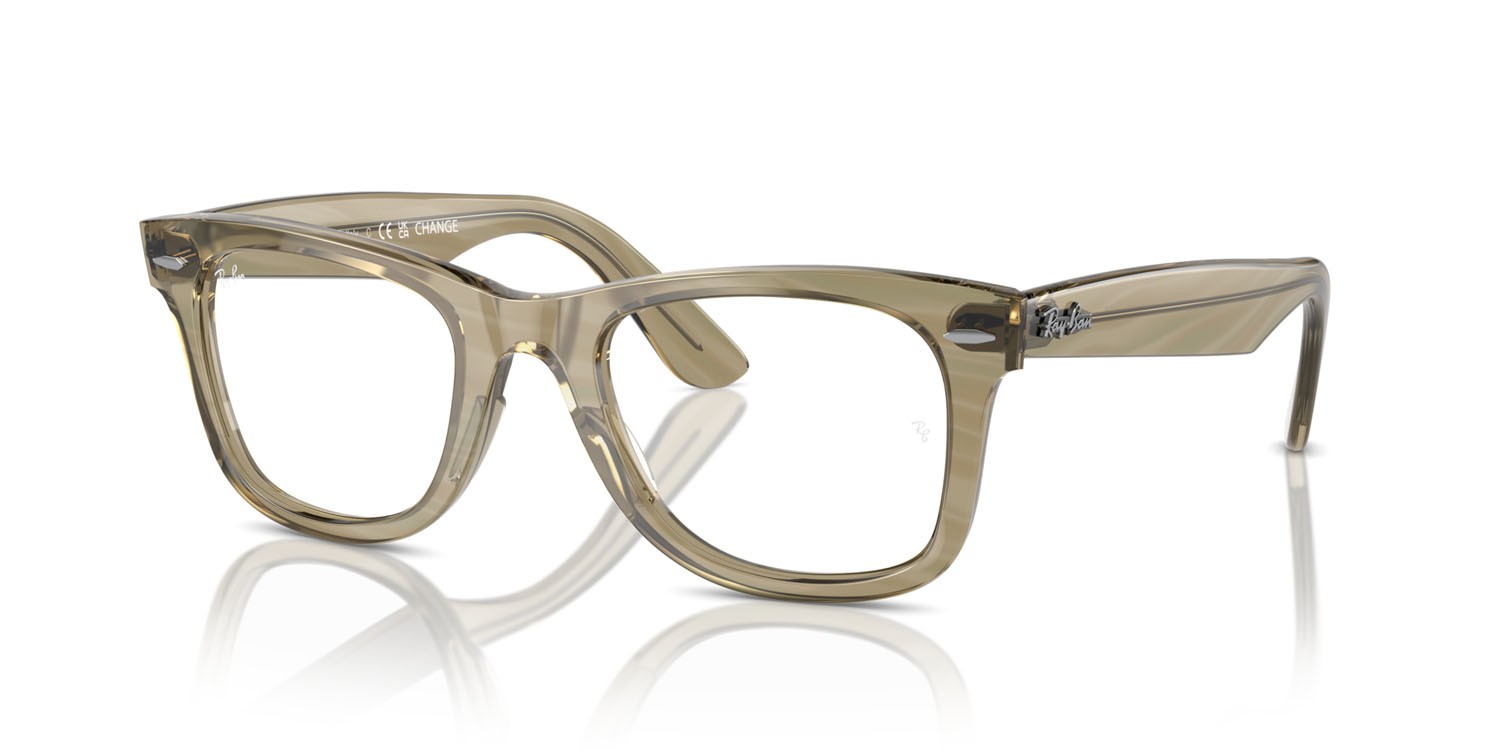 Occhiali da vista Ray-Ban Wayfarer Ease Change RX 4340V (8381) - RB 4340V 8381 colore photo striped grey forma quadrato lenti trasparente