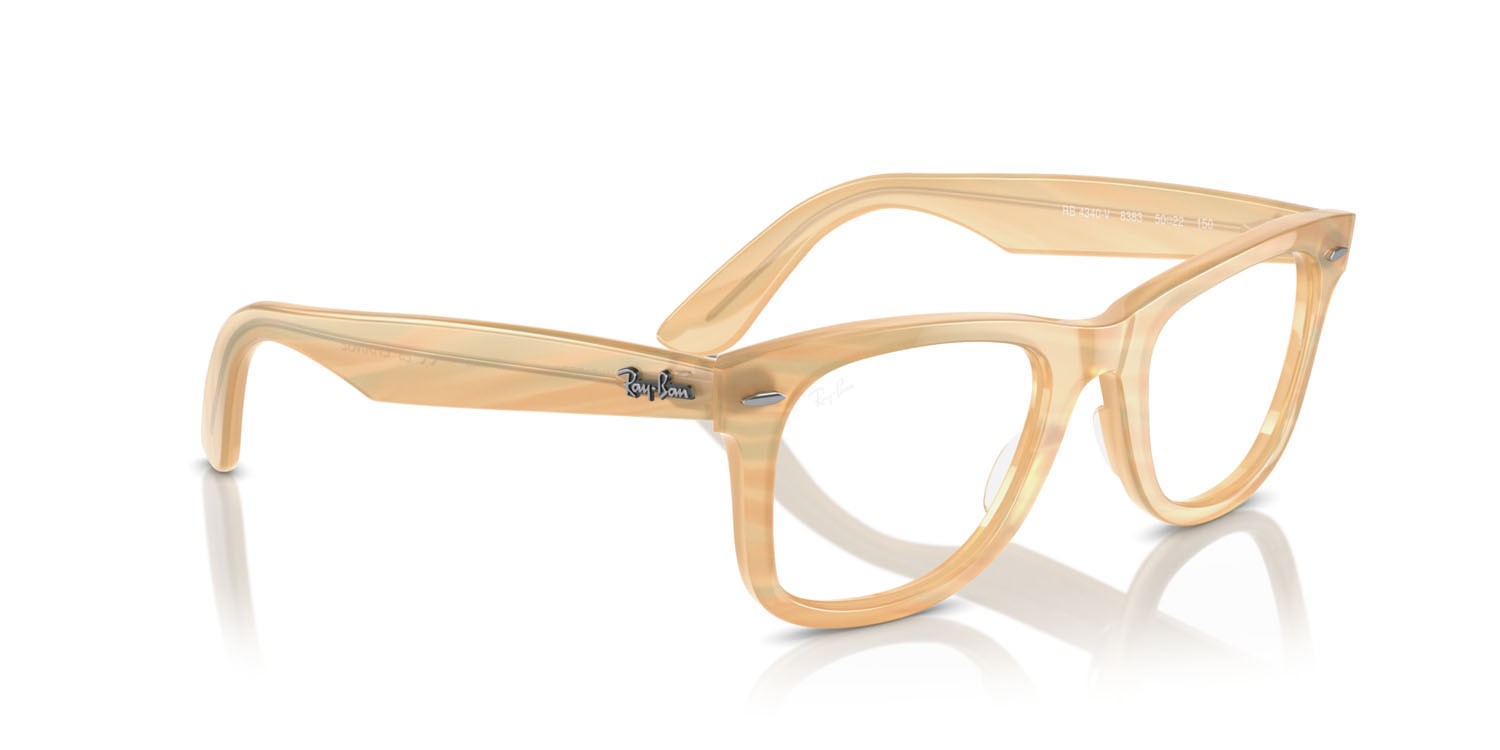 Occhiali da vista Ray-Ban Wayfarer Ease Change RX 4340V (8383) - RB 4340V 8383 colore photo striped brown forma quadrato lenti trasparente