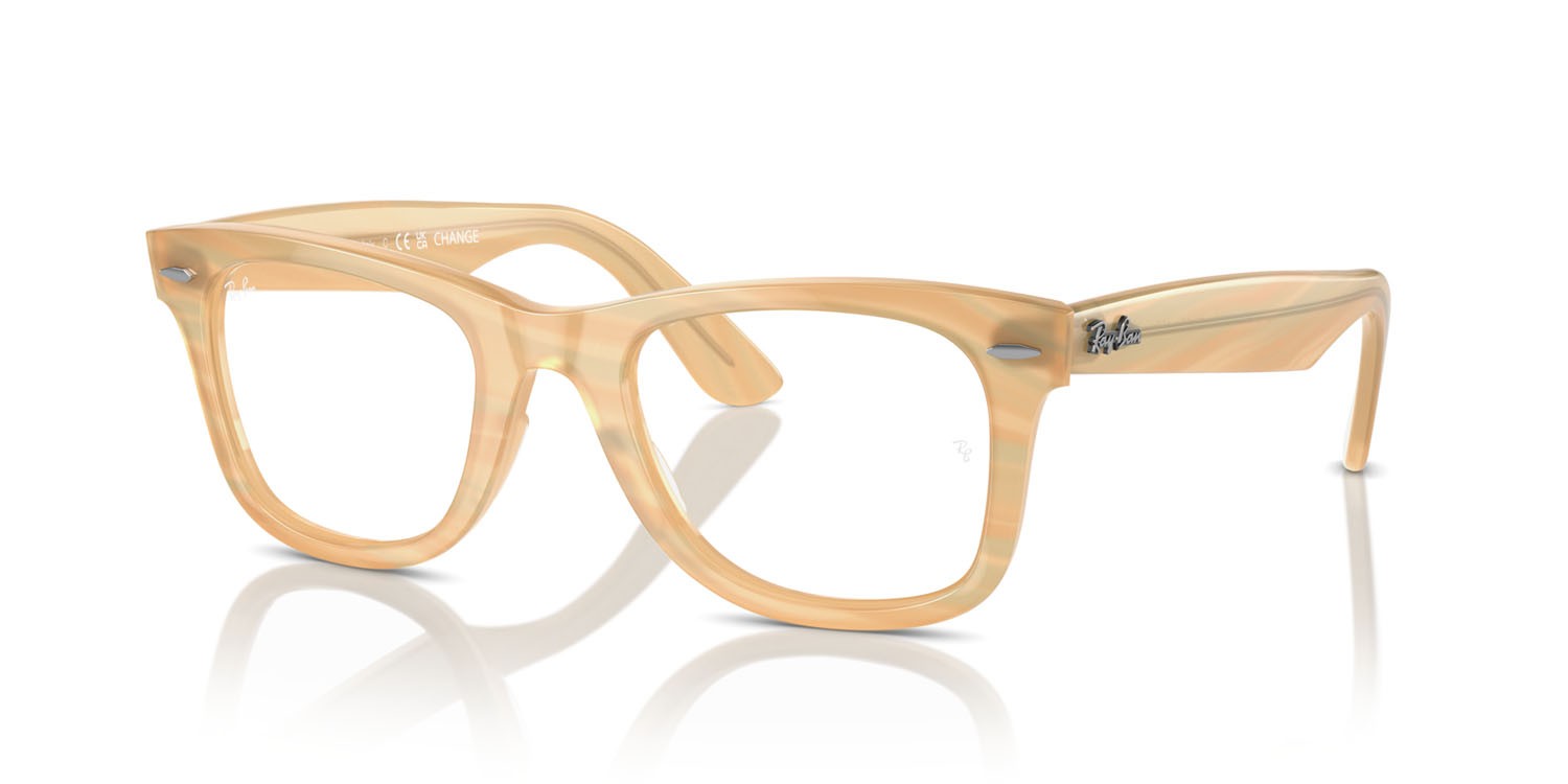 Occhiali da vista Ray-Ban Wayfarer Ease Change RX 4340V (8383) - RB 4340V 8383 colore photo striped brown forma quadrato lenti trasparente