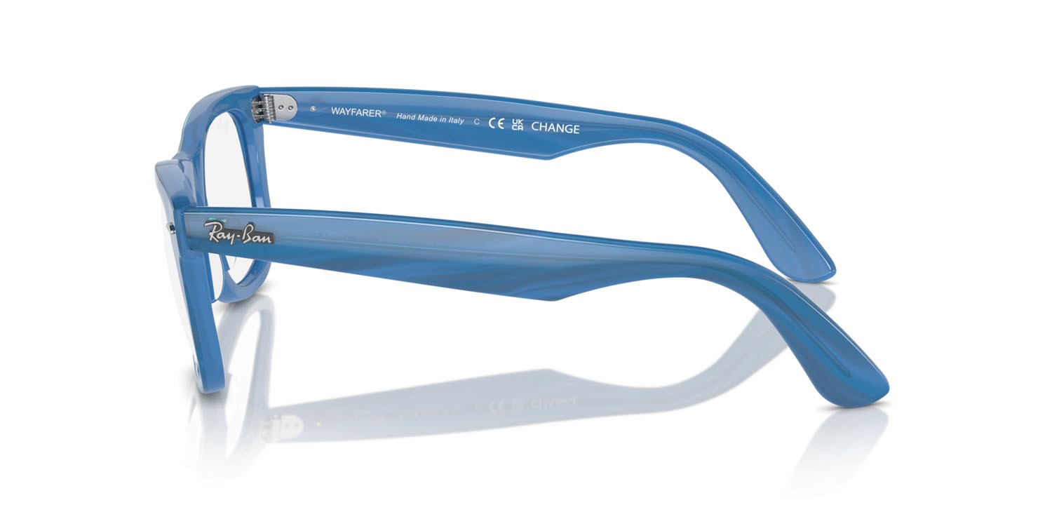 Occhiali da vista Ray-Ban Wayfarer Ease Change RX 4340V (8384) - RB 4340V 8384 colore photo striped blue forma quadrato lenti trasparente