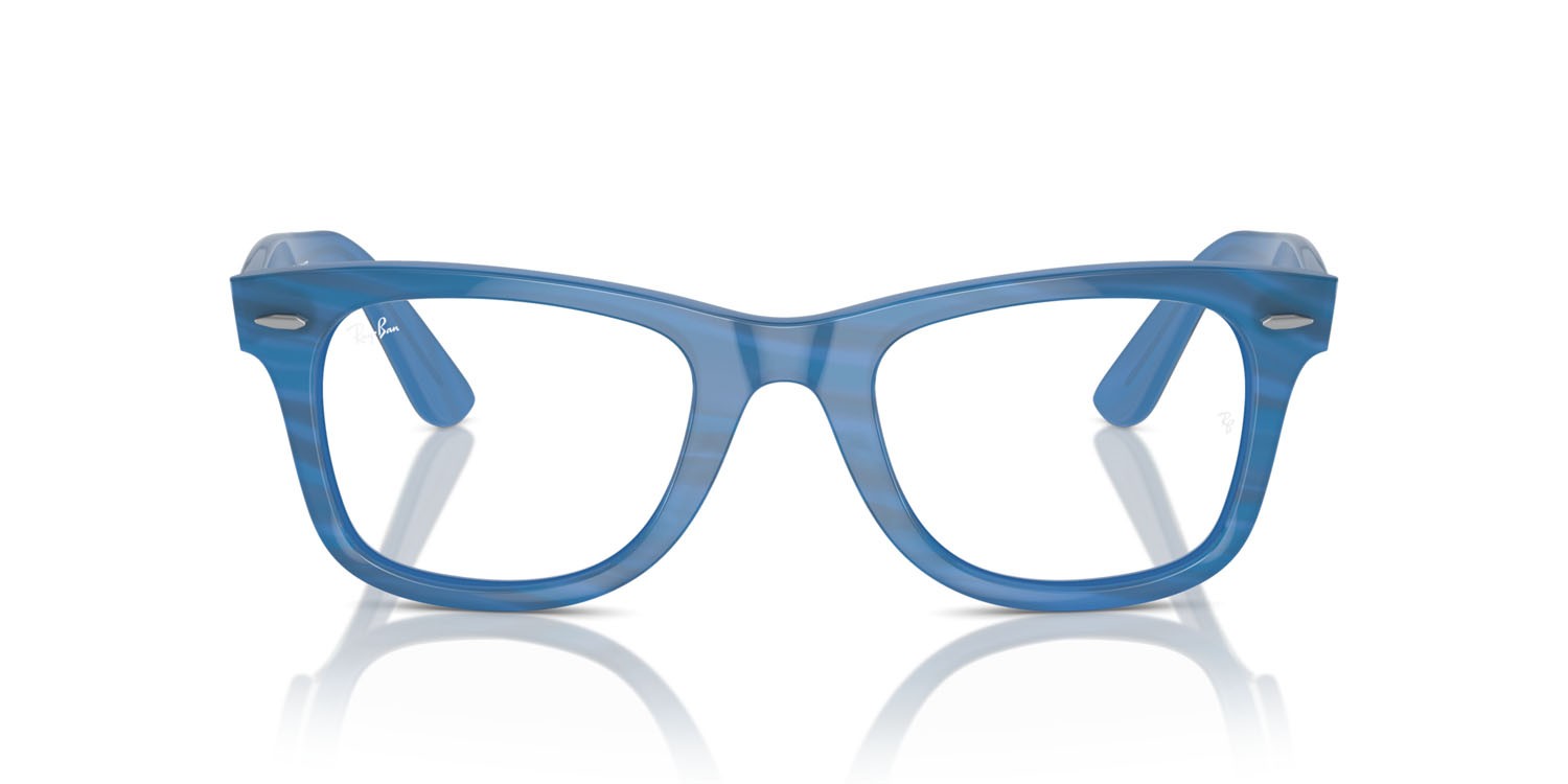 Occhiali da vista Ray-Ban Wayfarer Ease Change RX 4340V (8384) - RB 4340V 8384 colore photo striped blue forma quadrato lenti trasparente
