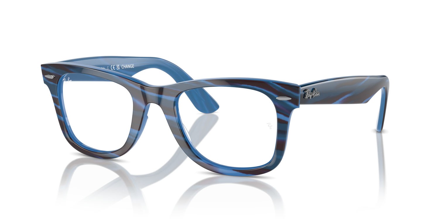 Occhiali da vista Ray-Ban Wayfarer Ease Change RX 4340V (8384) - RB 4340V 8384 colore photo striped blue forma quadrato lenti trasparente