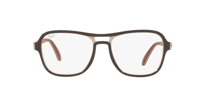 Brillen Ray-Ban Stateside RX 4356V (8135) - RB 4356V 8135 farbe dark brown light brown brown form quadratisch gläser demo lens