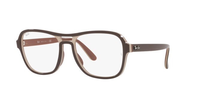 Brillen Ray-Ban Stateside RX 4356V (8135) - RB 4356V 8135 farbe dark brown light brown brown form quadratisch gläser demo lens