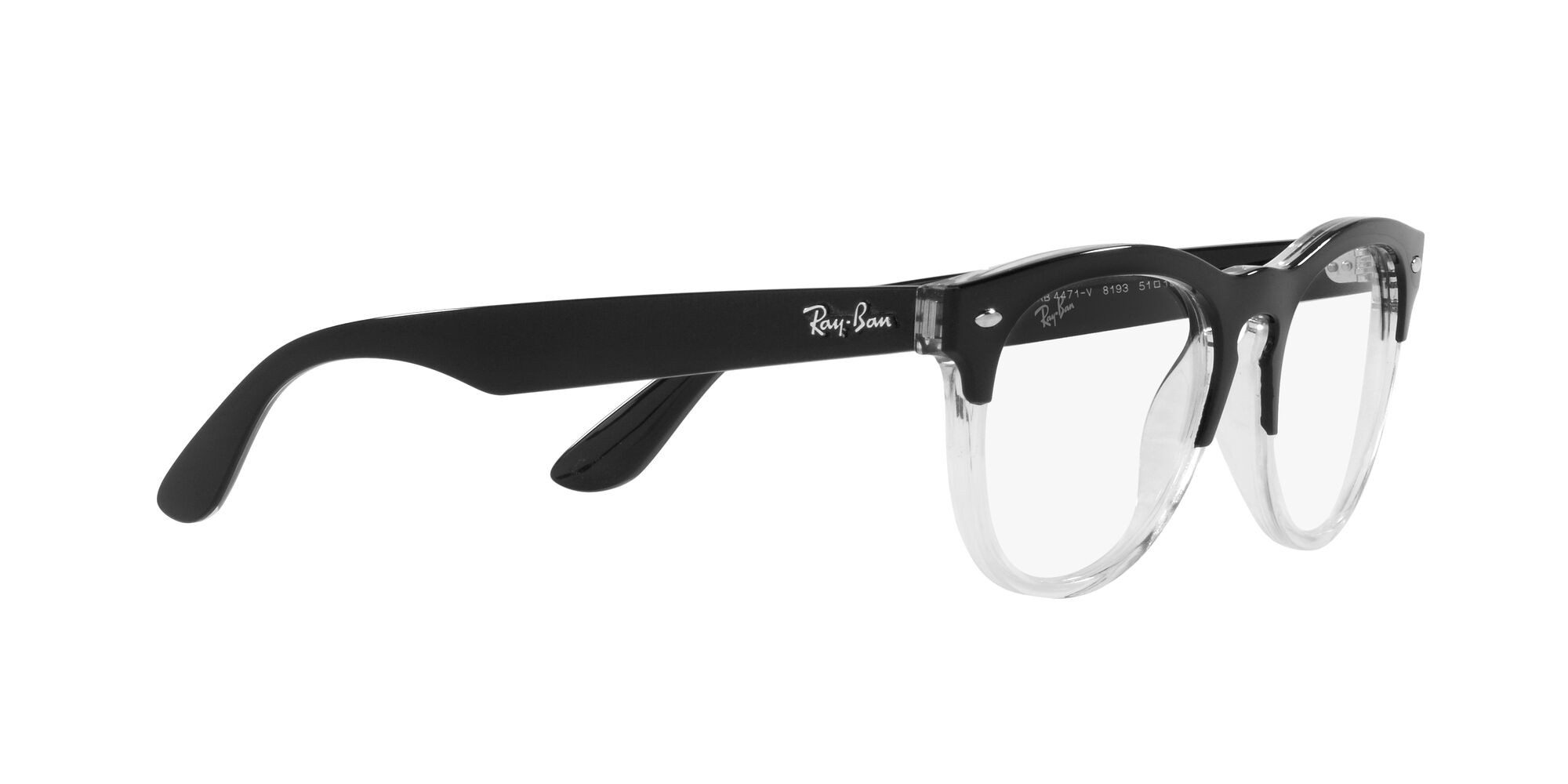Eyeglasses Ray-Ban Iris RX 4471V (8193) - RB 4471V 8193 color nero su trasparente shape square lenses lente demo