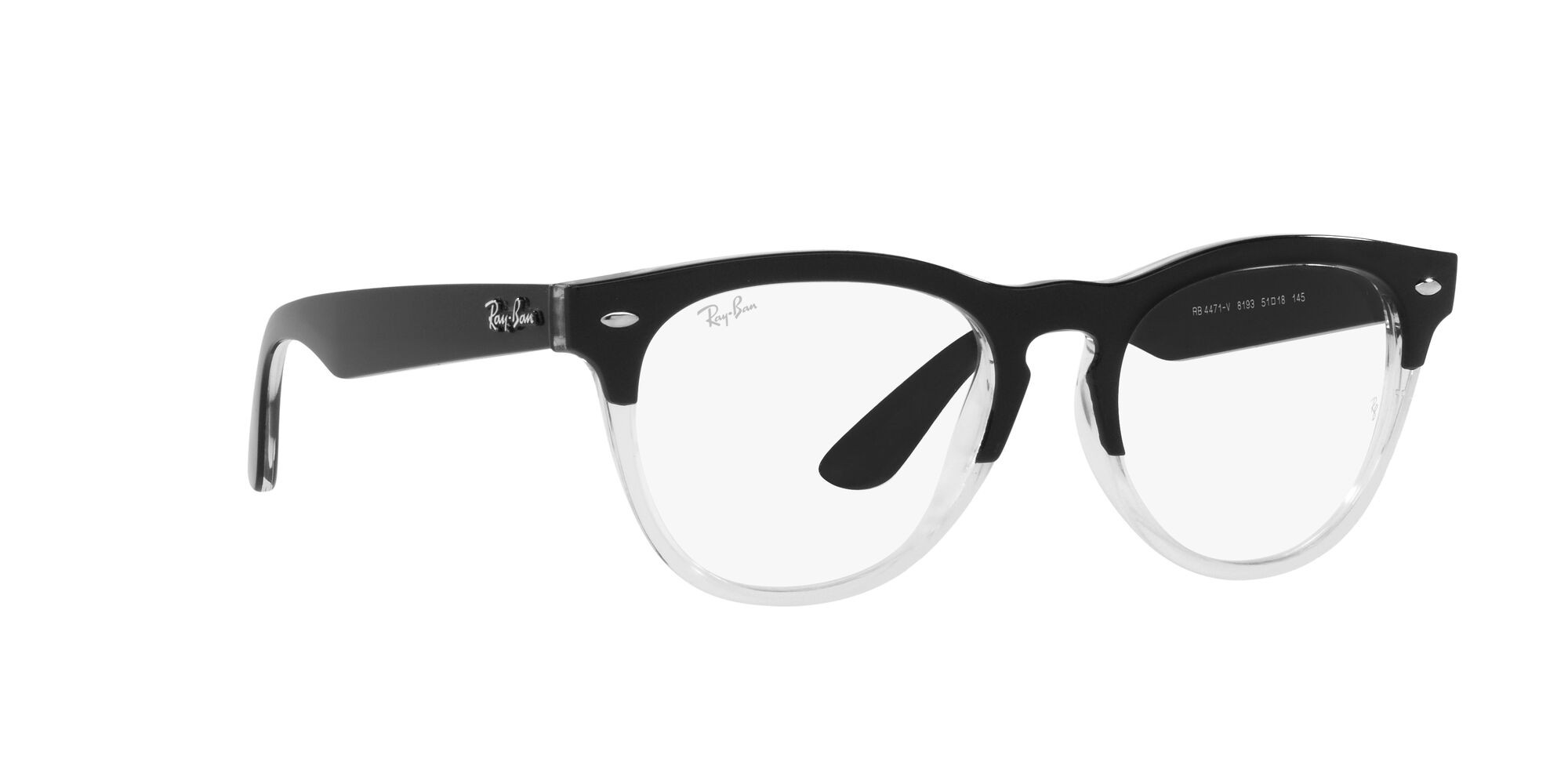 Eyeglasses Ray-Ban Iris RX 4471V (8193) - RB 4471V 8193 color nero su trasparente shape square lenses lente demo