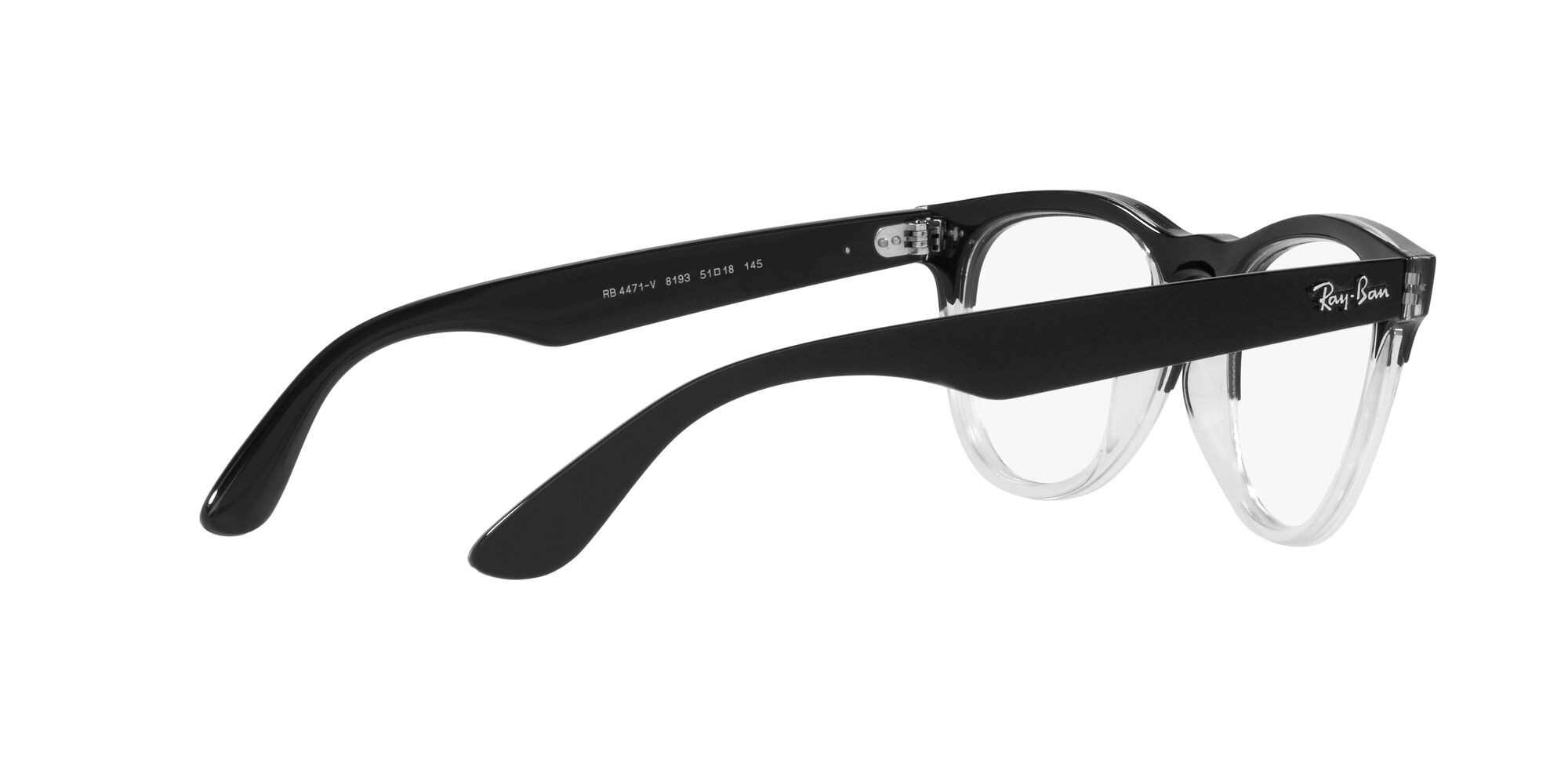 Eyeglasses Ray-Ban Iris RX 4471V (8193) - RB 4471V 8193 color nero su trasparente shape square lenses lente demo