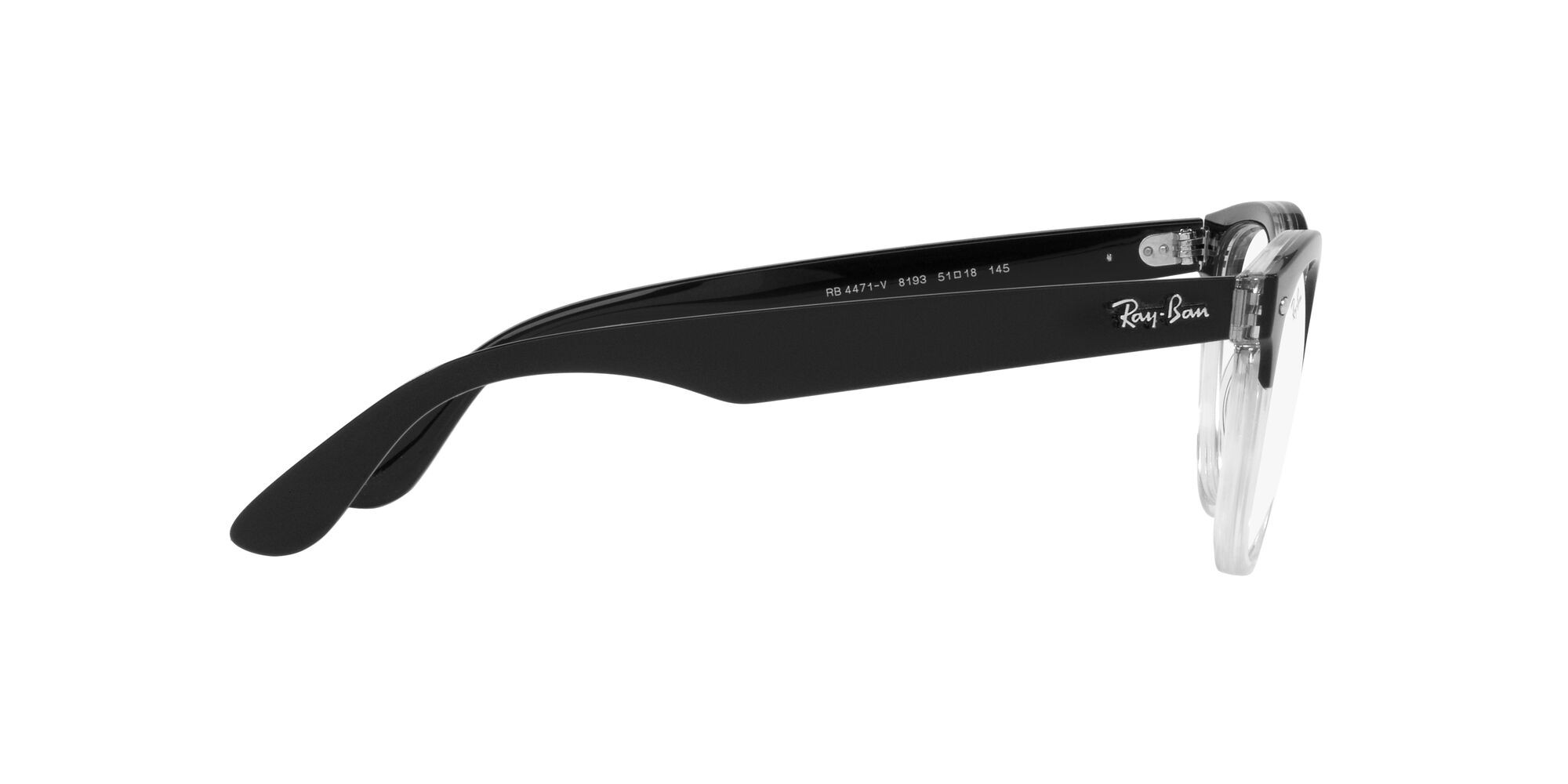 Eyeglasses Ray-Ban Iris RX 4471V (8193) - RB 4471V 8193 color nero su trasparente shape square lenses lente demo