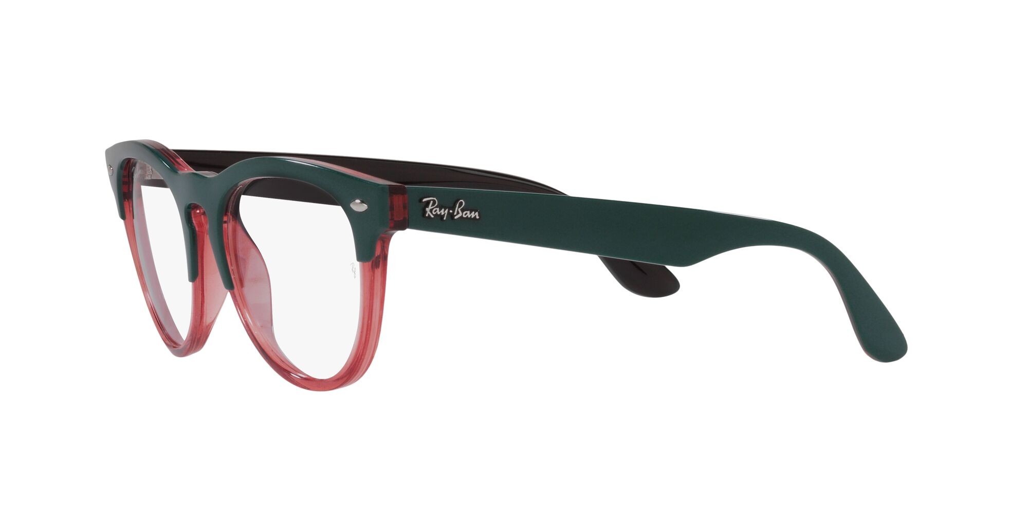 Brillen Ray-Ban Iris RX 4471V (8194) - RB 4471V 8194 farbe dark green on transparent light red form quadratisch gläser lente demo