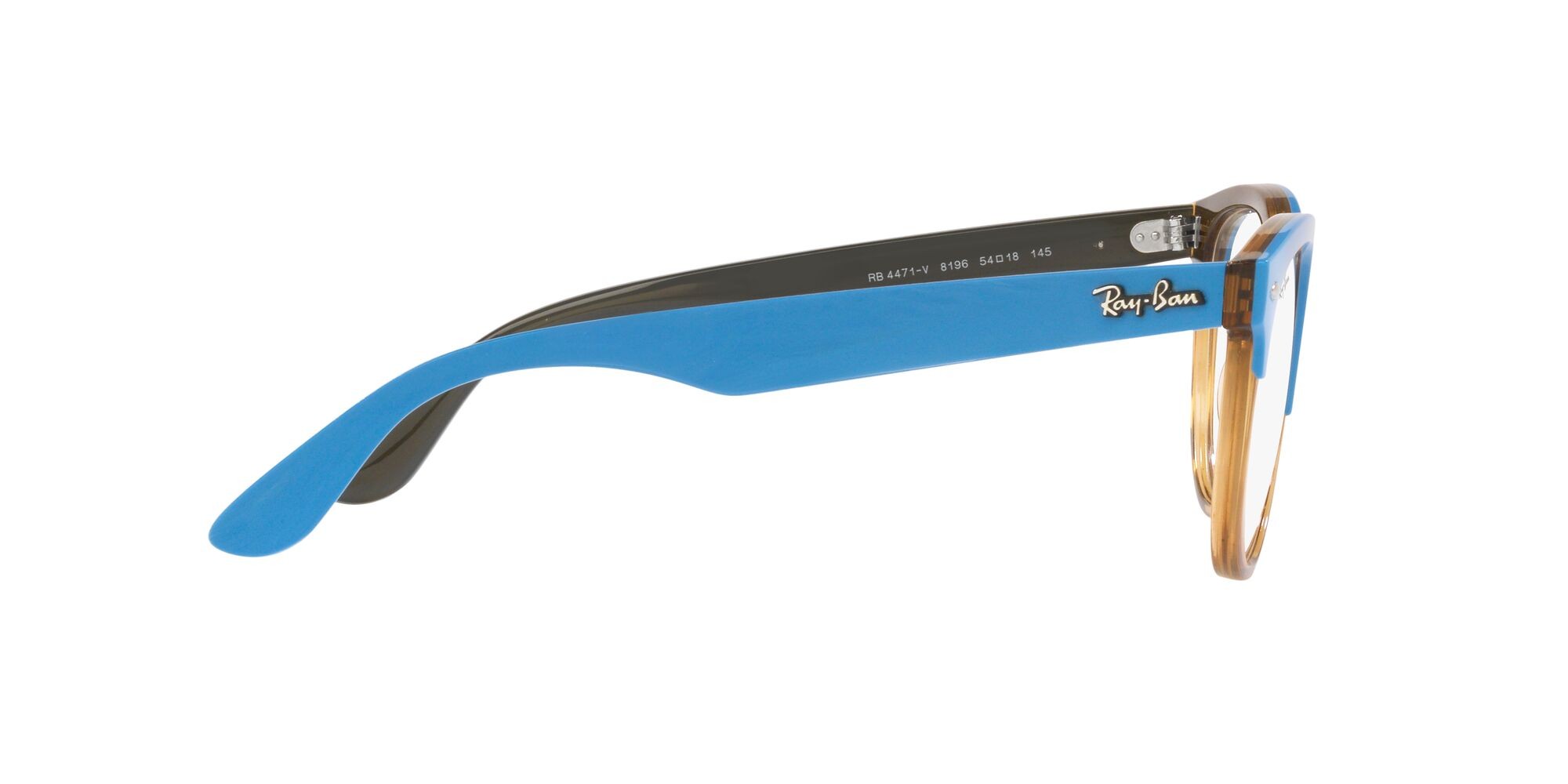Brillen Ray-Ban Iris RX 4471V (8196) - RB 4471V 8196 farbe azure on transparent light brown form quadratisch gläser lente demo