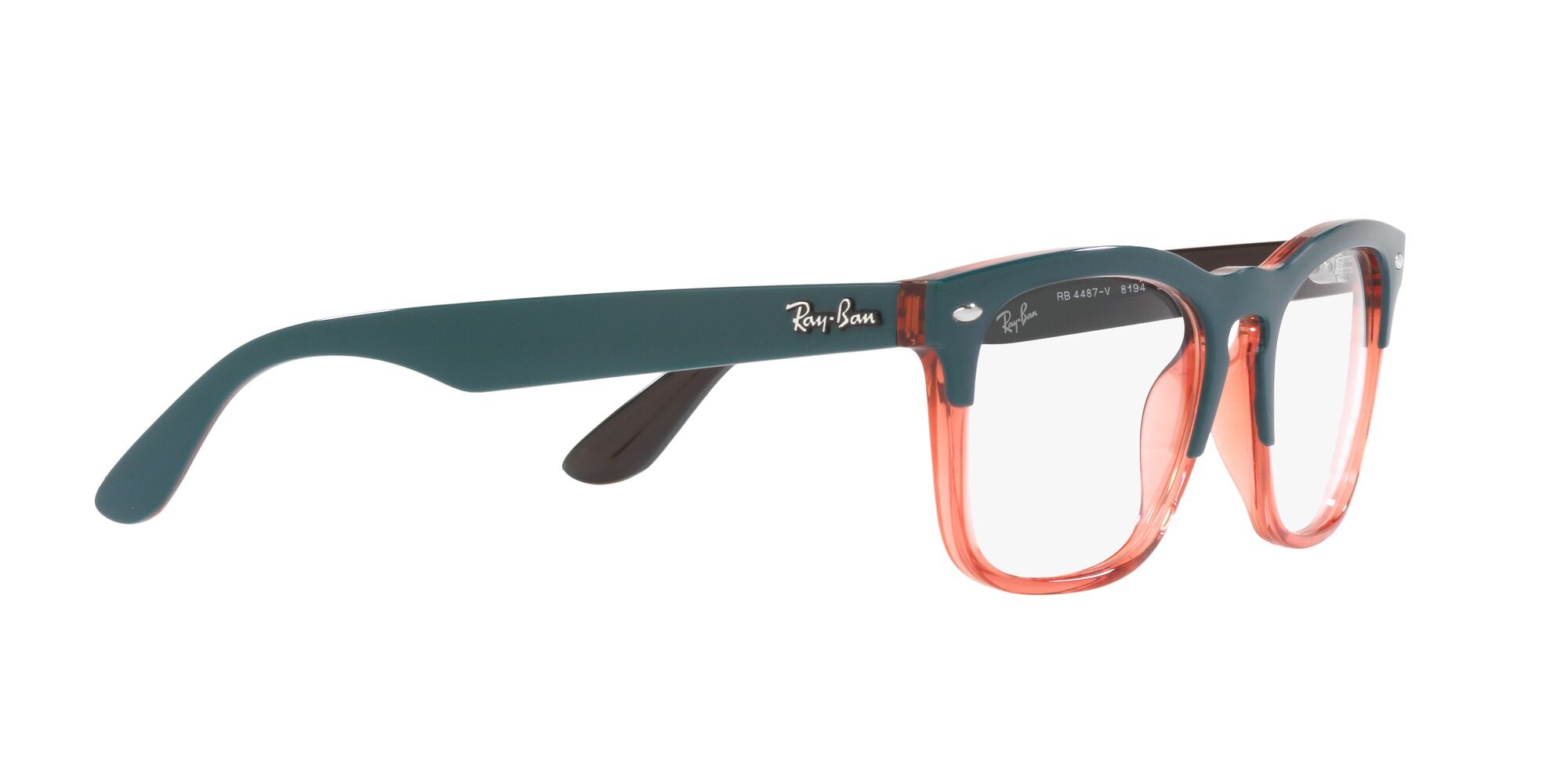 Brillen Ray-Ban Steve RX 4487V (8194) - RB 4487V 8194 farbe dark green on translucent light red form quadratisch gläser lente demo