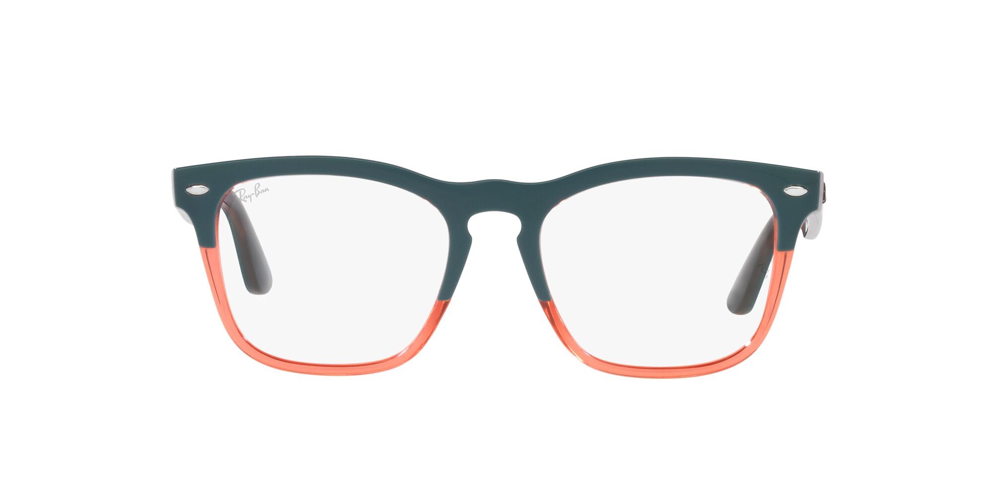 Brillen Ray-Ban Steve RX 4487V (8194) - RB 4487V 8194 farbe dark green on translucent light red form quadratisch gläser lente demo