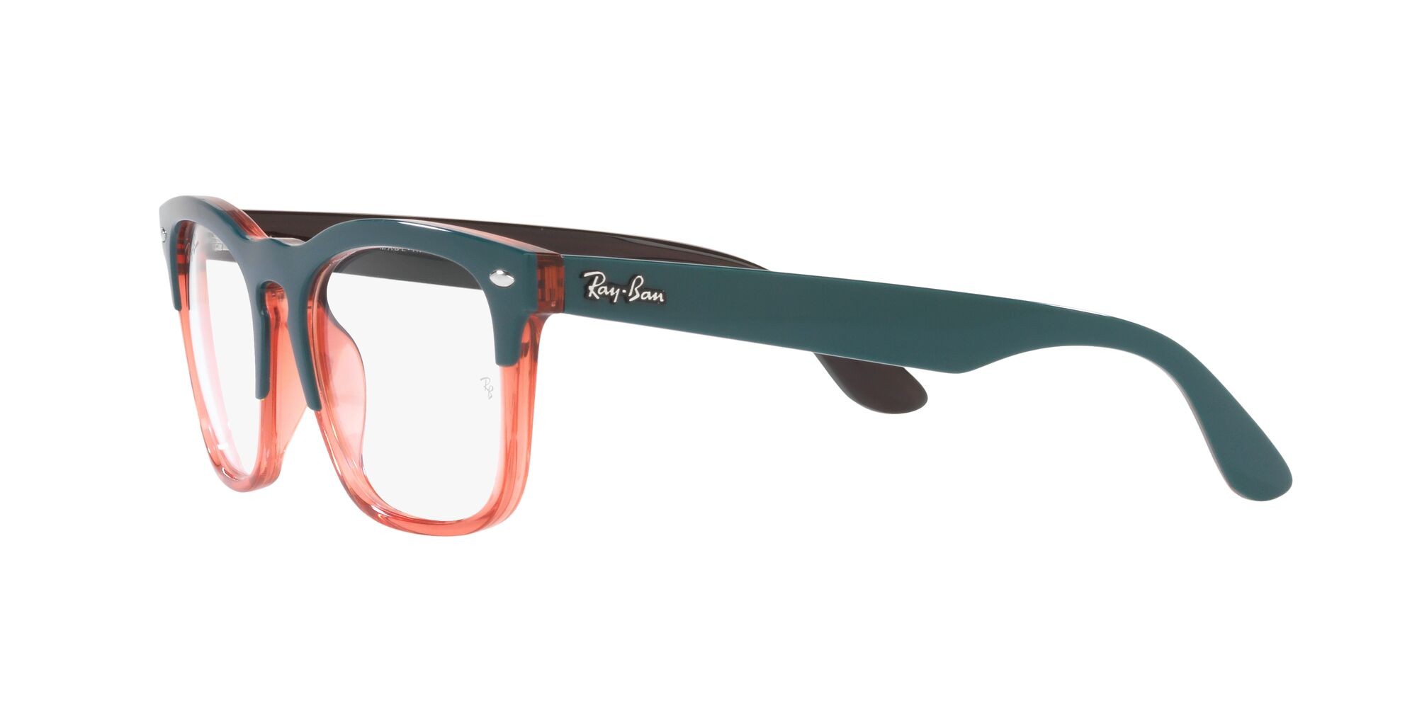 Brillen Ray-Ban Steve RX 4487V (8194) - RB 4487V 8194 farbe dark green on translucent light red form quadratisch gläser lente demo