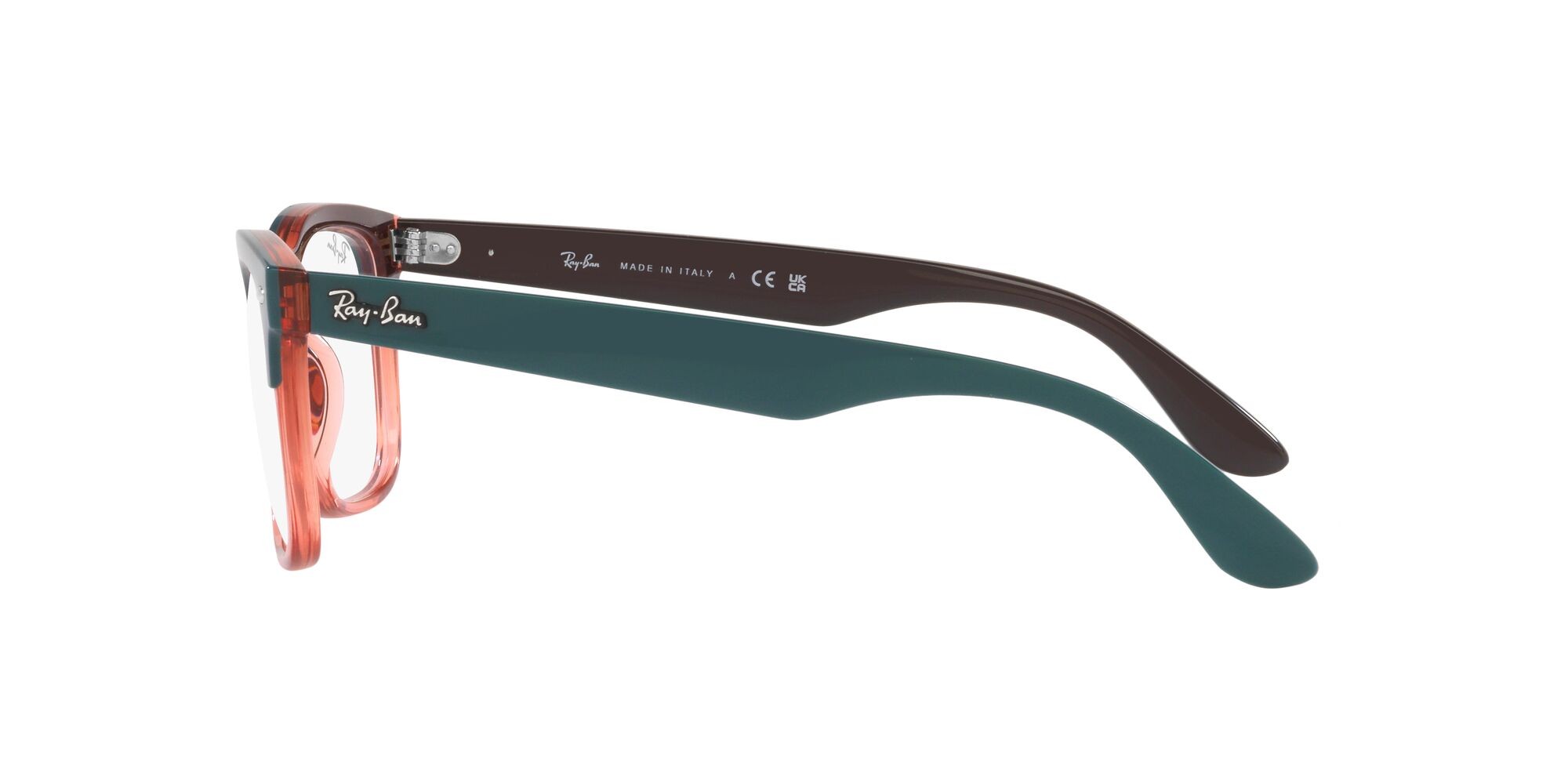 Brillen Ray-Ban Steve RX 4487V (8194) - RB 4487V 8194 farbe dark green on translucent light red form quadratisch gläser lente demo