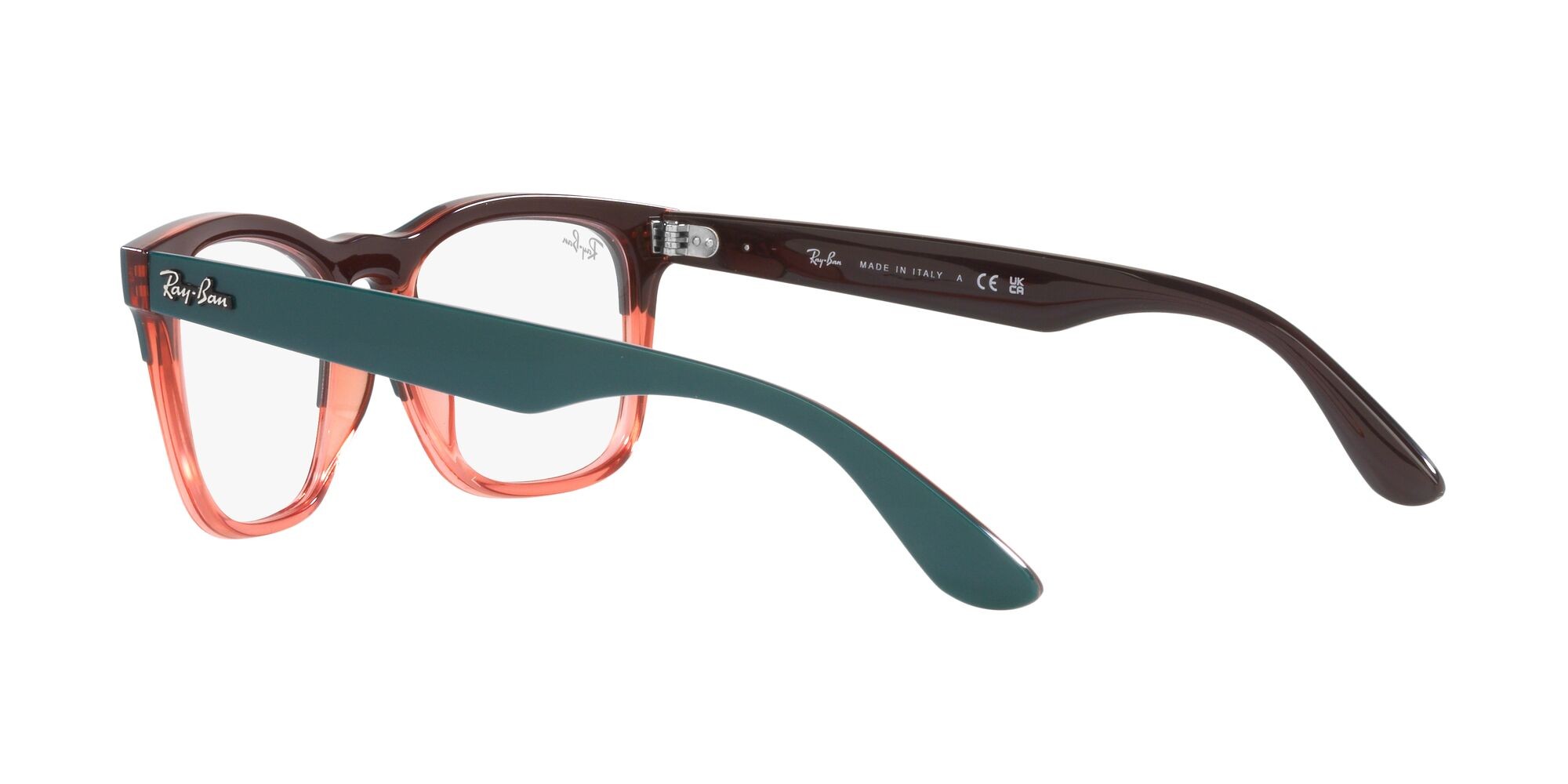 Brillen Ray-Ban Steve RX 4487V (8194) - RB 4487V 8194 farbe dark green on translucent light red form quadratisch gläser lente demo