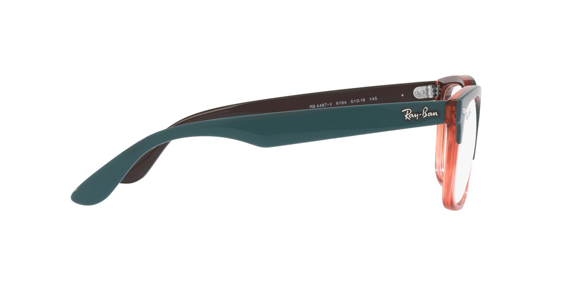 Brillen Ray-Ban Steve RX 4487V (8194) - RB 4487V 8194 farbe dark green on translucent light red form quadratisch gläser lente demo