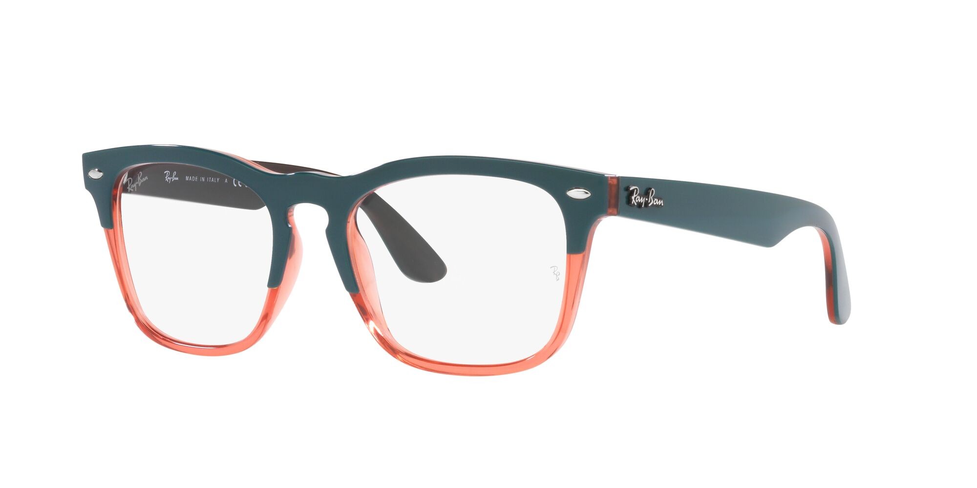 Brillen Ray-Ban Steve RX 4487V (8194) - RB 4487V 8194 farbe dark green on translucent light red form quadratisch gläser lente demo