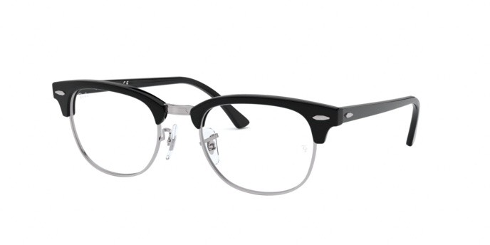 Eyeglasses Ray-Ban Clubmaster Optics RX 5154 (2000) - RB 5154 2000 color shiny black shape square lenses demo lens