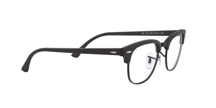 Eyeglasses Ray-Ban Clubmaster Optics RX 5154 (2077) - RB 5154 2077 color matte black shape square lenses demo lens