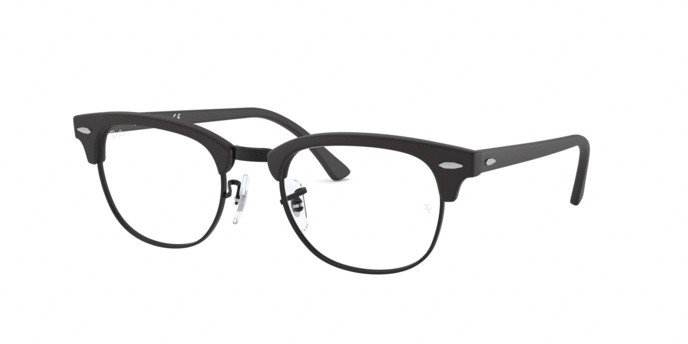 Eyeglasses Ray-Ban Clubmaster Optics RX 5154 (2077) - RB 5154 2077 color matte black shape square lenses demo lens