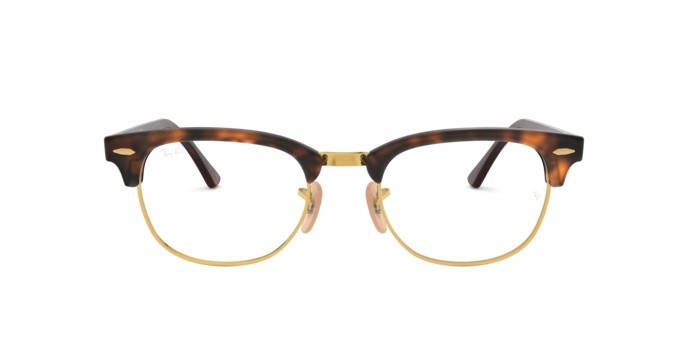 Eyeglasses Ray-Ban Clubmaster Optics RX 5154 (2372) - RB 5154 2372 color red havana shape square lenses demo lens