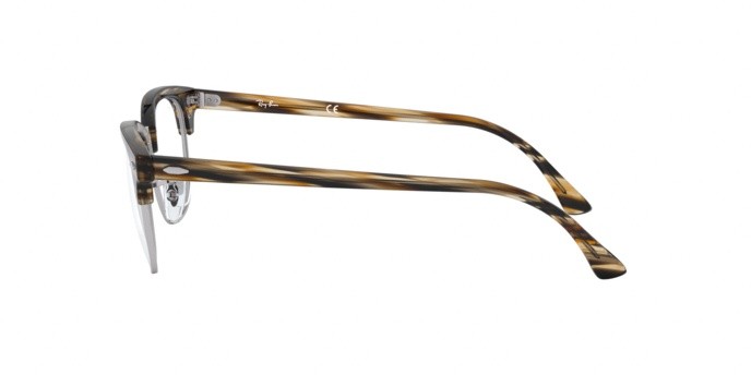 Brillen Ray-Ban Clubmaster Optics RX 5154 (5749) - RB 5154 5749 farbe brown/grey stripped form quadratisch gläser demo lens