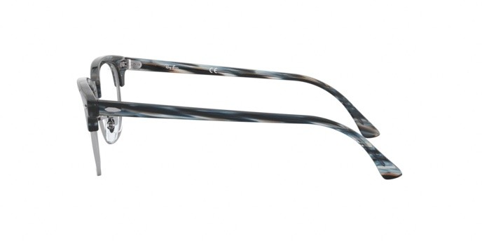 Eyeglasses Ray-Ban Clubmaster Optics RX 5154 (5750) - RB 5154 5750 color blue/grey stripped shape square lenses demo lens