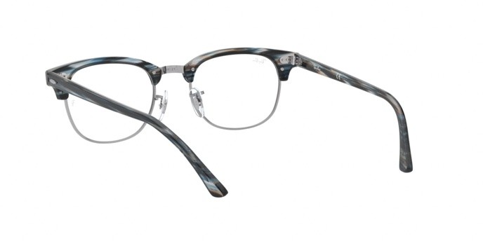 Eyeglasses Ray-Ban Clubmaster Optics RX 5154 (5750) - RB 5154 5750 color blue/grey stripped shape square lenses demo lens
