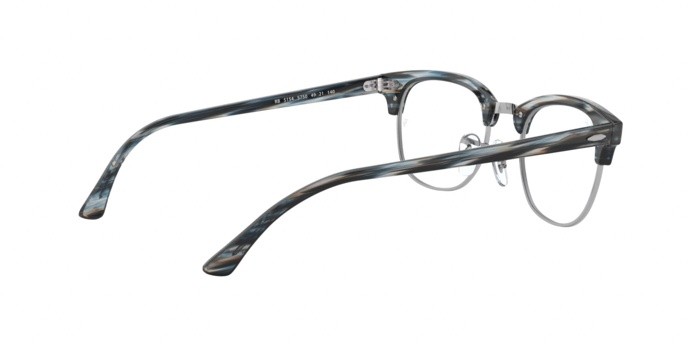 Eyeglasses Ray-Ban Clubmaster Optics RX 5154 (5750) - RB 5154 5750 color blue/grey stripped shape square lenses demo lens